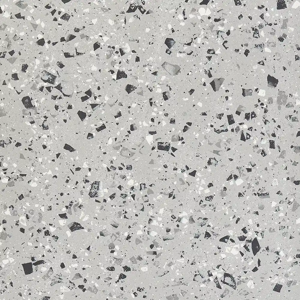 grey and black terrazzo tile