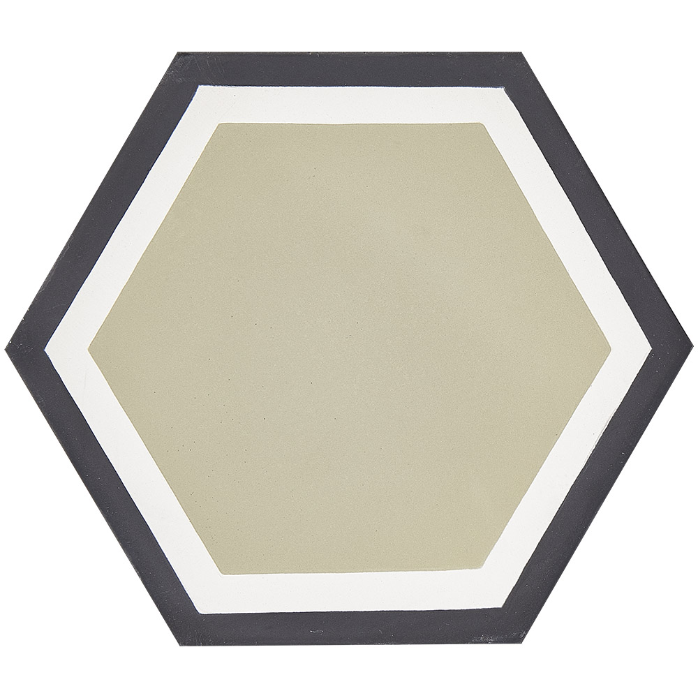 Hexagon Ii Green Encaustic Tile Calibre Concepts