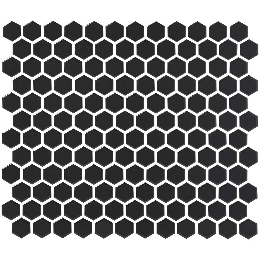 Manhattan Black Small Hexagon Mosaic Tile - Calibre Concepts