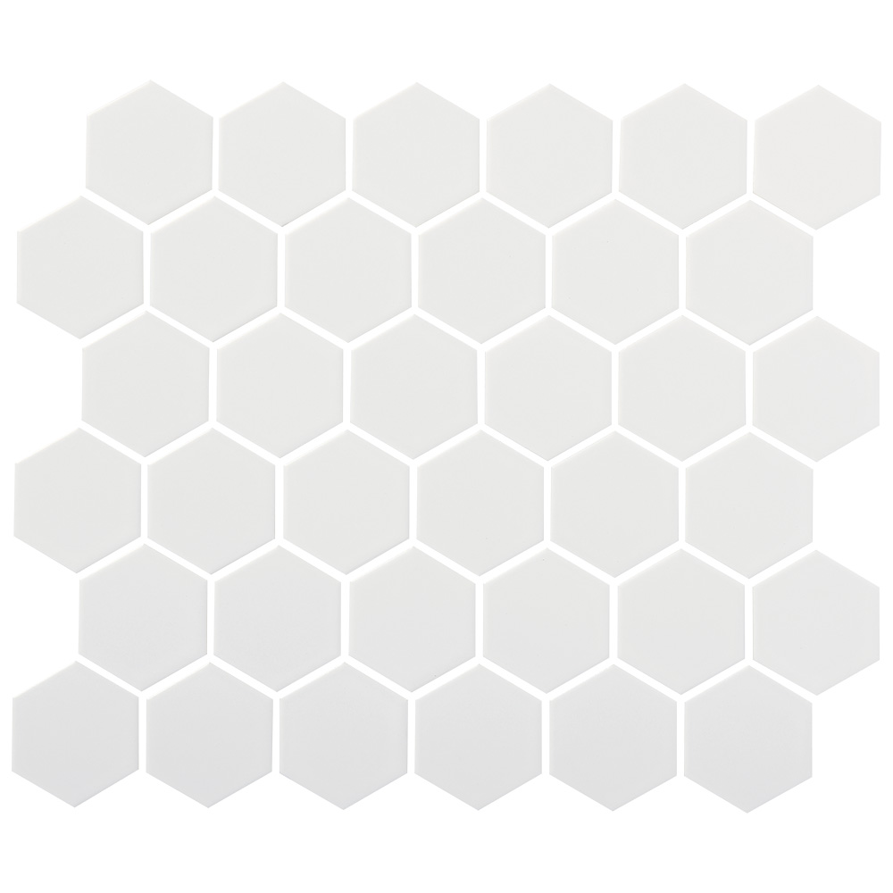 Manhattan White Medium Hexagon Mosaic Tile Calibre Concepts